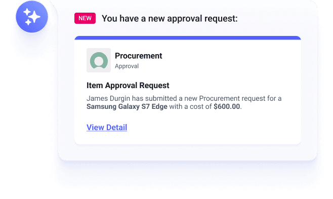 ServiceNow procurement approval request