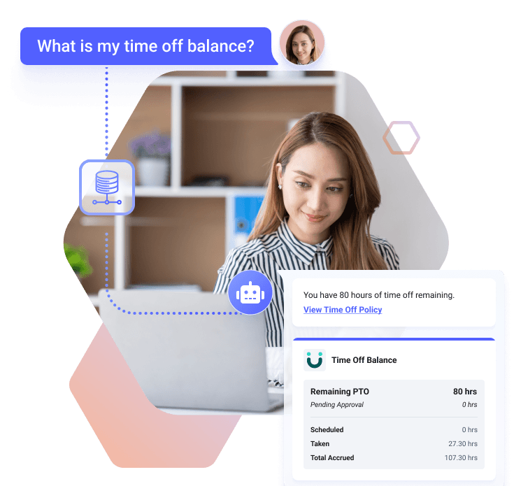 An enterprise copilot acts as virtual AI assistant to help employees find information throughout the digital workplace using an employee chatbot.
