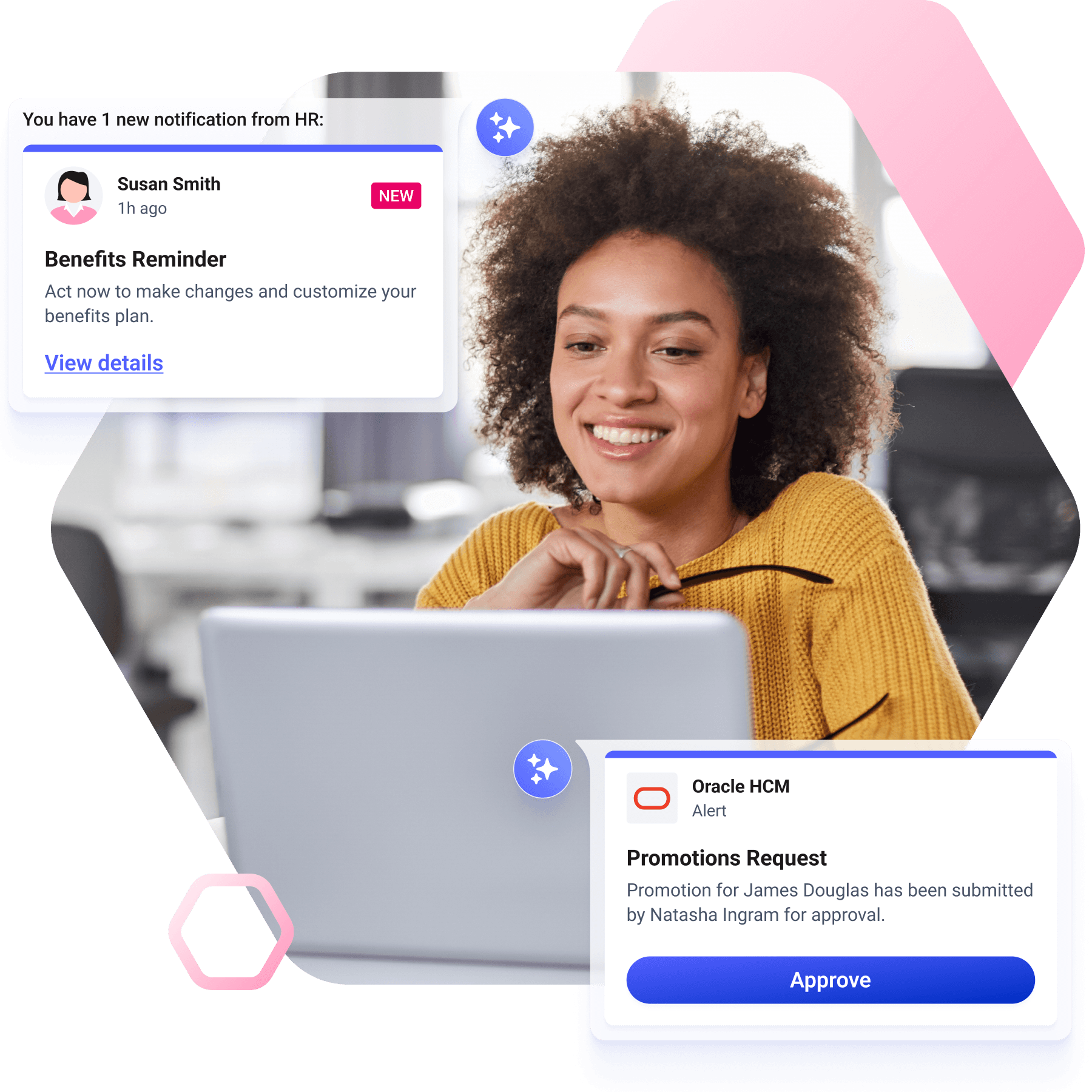Workgrid's AI-powered assistant streamlines HR communications into one unified stream, combining approvals, reminders, and notifications within the flow of work.
